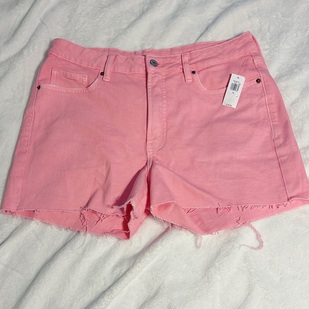 NWT pink denim cutoffs